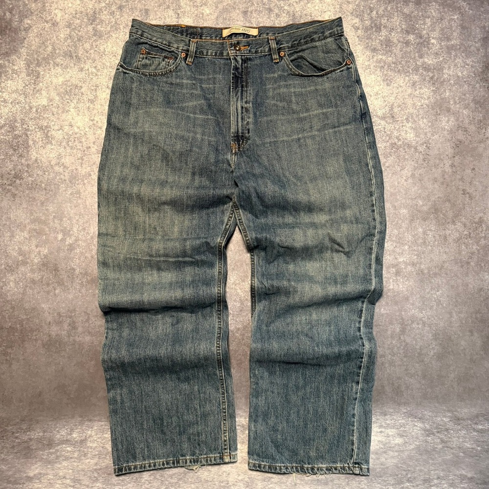 Y2K Urban Pipeline Mens Blue Relaxed Fit Straight Leg Jeans 38x30 Baggy Skater - Picture 1 of 7